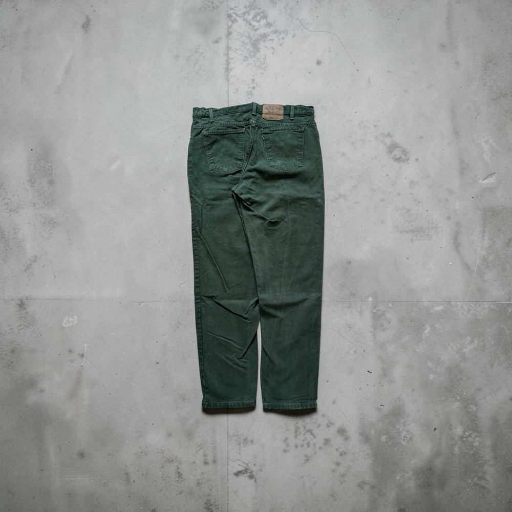 Vintage Levis 550 Jeans Mens 36x32 Green Orange Tab Relaxed Taper Denim USA 90s - Picture 7 of 11